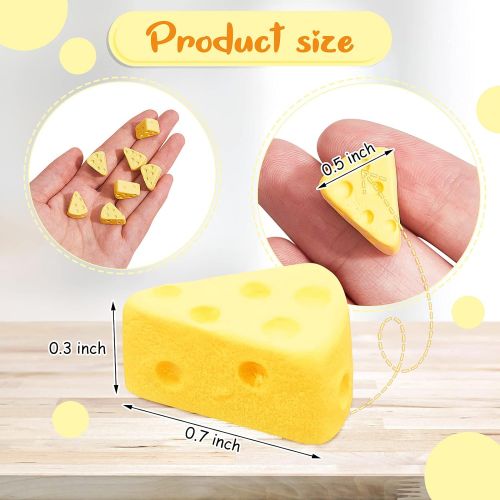  Gejoy 50 Pieces Miniatures Kitchen Food Cheese Miniature Artificial Cheese Models Mini Resin Simulation Cheese?for Dollhouse Kitchen Decoration DIY Accessory