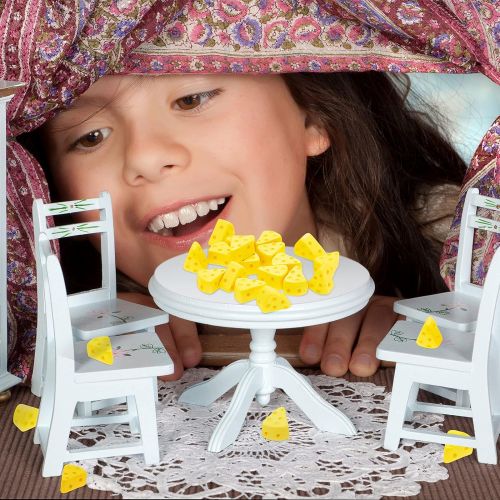 Gejoy 50 Pieces Miniatures Kitchen Food Cheese Miniature Artificial Cheese Models Mini Resin Simulation Cheese?for Dollhouse Kitchen Decoration DIY Accessory