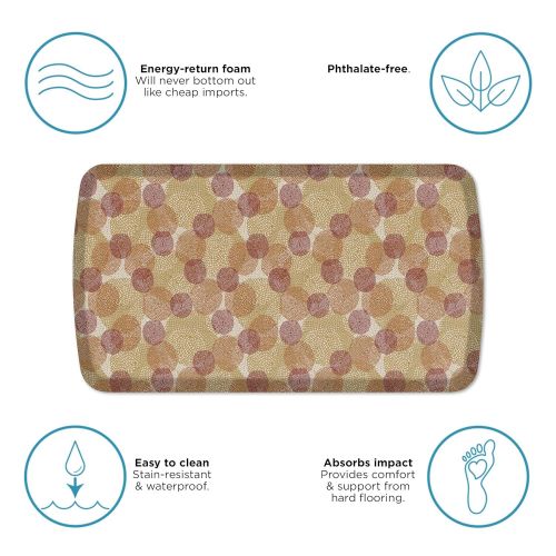  GelPro Elite Premier Anti-Fatigue Kitchen Comfort Floor Mat, 20x36, Blossom CrimsonGold Stain Resistant Surface with therapeutic gel and energy-return foam for health & wellness