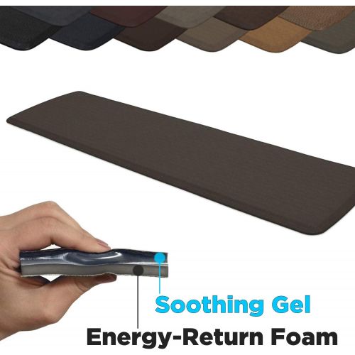  GelPro Elite Premier Anti-Fatigue Kitchen Comfort Floor Mat, 20x48”, Vintage Leather Slate Stain Resistant Surface with Therapeutic Gel and Energy-return Foam for Health and Wellne