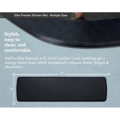  GelPro Elite Premier Anti-Fatigue Kitchen Comfort Floor Mat, 20x48”, Vintage Leather Slate Stain Resistant Surface with Therapeutic Gel and Energy-return Foam for Health and Wellne