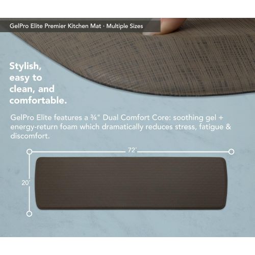  GelPro Elite Premier Anti-Fatigue Kitchen Comfort Floor Mat, 20x48”, Vintage Leather Slate Stain Resistant Surface with Therapeutic Gel and Energy-return Foam for Health and Wellne