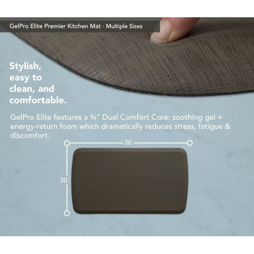  GelPro Elite Premier Anti-Fatigue Kitchen Comfort Floor Mat, 20x48”, Vintage Leather Slate Stain Resistant Surface with Therapeutic Gel and Energy-return Foam for Health and Wellne