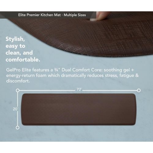  GelPro Elite Premier Anti-Fatigue Kitchen Comfort Floor Mat, 20x48”, Vintage Leather Slate Stain Resistant Surface with Therapeutic Gel and Energy-return Foam for Health and Wellne