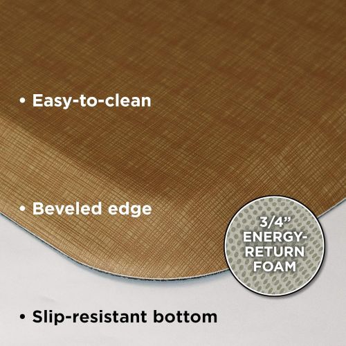  GelPro Elite Premier Anti-Fatigue Kitchen Comfort Floor Mat, 20x48”, Vintage Leather Slate Stain Resistant Surface with Therapeutic Gel and Energy-return Foam for Health and Wellne