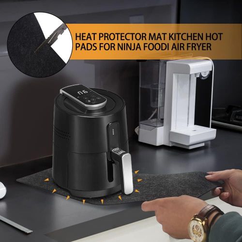  Gelamice 3 Pcs Air Fryer Accessories Heat Resistant Mat, Kitchen Countertop Heat Protector Mats, Non-slip Silicone Appliance Slider for Ninja Foodi Air Fryer Oven Coffee Maker Blender Toast