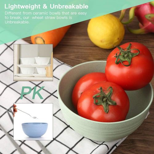  [아마존베스트]Gelamice Unbreakable Cereal Bowls, 32 OZ Lightweight Wheat Straw Cereal Bowls, 4 PCS Eco-Friendly Soup Rice Cereal Pasta Salad Bowl, Dishwasher & Microwave Safe, BPA Free Healthy Kitchen Bo