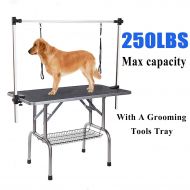 Gelinzon Dog Grooming Table, Large Heavy Duty w/Adjustable Overhead Arm and Clamps for Dogs and Pets