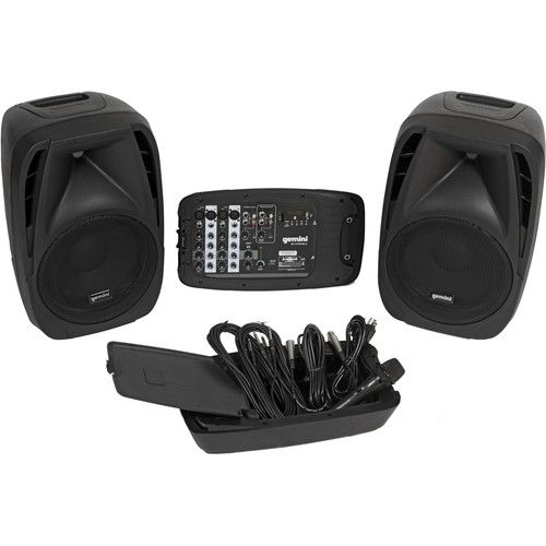  Gemini ES-210MXBLU-ST Portable PA System Pack with 10