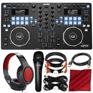 Gemini GMX Series Professional Audio DJ Media Controller System w/Microphone & Headphones Deluxe Bundle