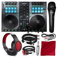 Gemini G2V Virtual DJ Controller and Mixer with Samson Over-Ear Headphones, Xpix Condenser Microphone, and Deluxe Accessory Bundle