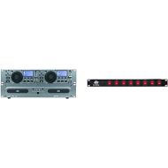 Gemini Sound CDX-2250i Dual Rack Mountable Professional Audio Pitch Control DJ Equipment Multimedia CD Media Player Bundle with ADJ Products PC-100A AC POWER STRIP