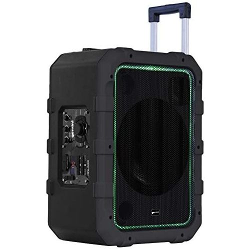  Gemini Sound MPA-2400 20, 240W Watts Wireless Portable Rechargeable Weatherproof Bluetooth Trolley Tailgate Speaker with LED Party Lights, 6 DSP Modes, Microphone/Guitar Inputs, FM