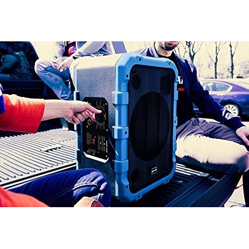  Gemini Sound MPA-2400 20, 240W Watts Wireless Portable Rechargeable Weatherproof Bluetooth Trolley Tailgate Speaker with LED Party Lights, 6 DSP Modes, Microphone/Guitar Inputs, FM