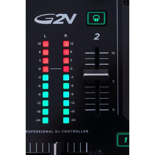  Gemini GV Series G4V Professional Audio 4-Channel MIDI Mappable Virtual DJ Controller with Touch Sensitive Jog Wheel and LED Monitor: Musical Instruments