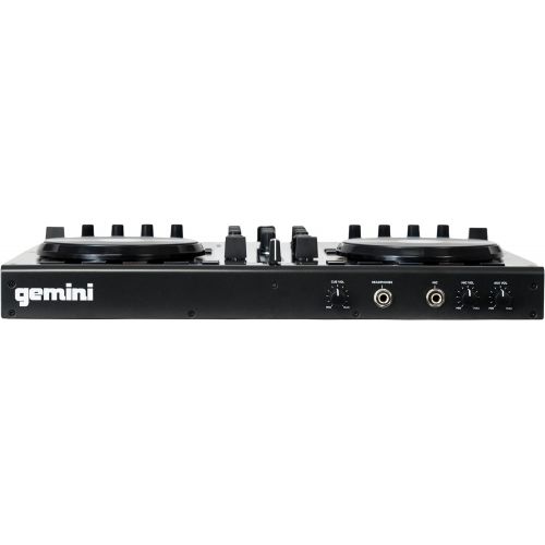  Gemini GV Series G4V Professional Audio 4-Channel MIDI Mappable Virtual DJ Controller with Touch Sensitive Jog Wheel and LED Monitor: Musical Instruments