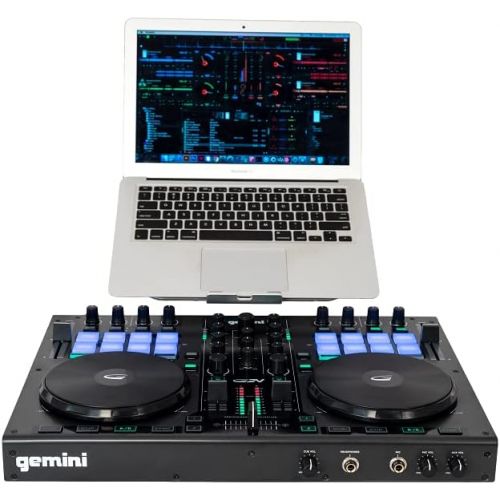  [아마존베스트]Gemini GV Series G2V Professional Audio 2-Channel MIDI Mappable Virtual DJ Controller with Touch Sensitive Jog Wheel and LED Monitor