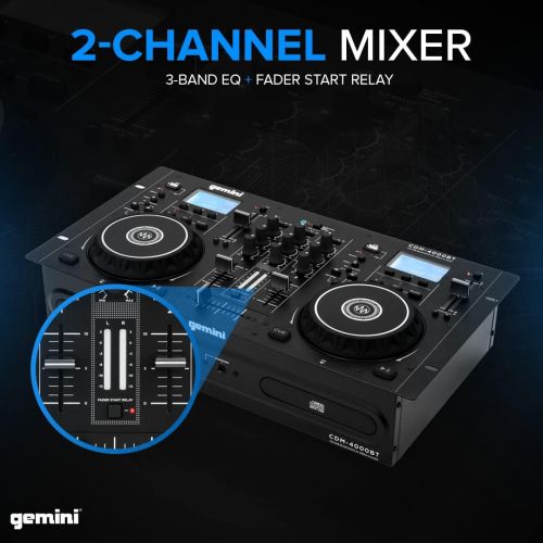  [아마존베스트]Gemini CDM-4000BT CD/Mixer Combo with Bluetooth Input