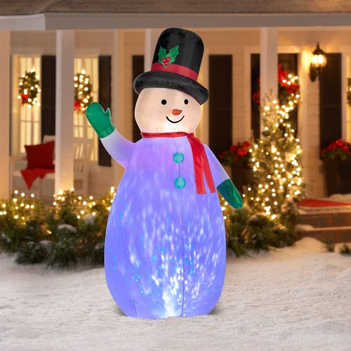  ARETT SALES CORP Gemmy 89739 Airblown Kaleidoscope Snowman Inflatable, Plastic
