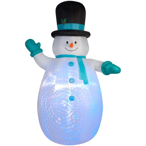  Gemmy Snowman Swirl Projection Airblown Christmas Decoration