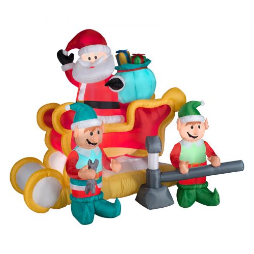  Gemmy Airblown Animated Santa with Sleigh Inflatable