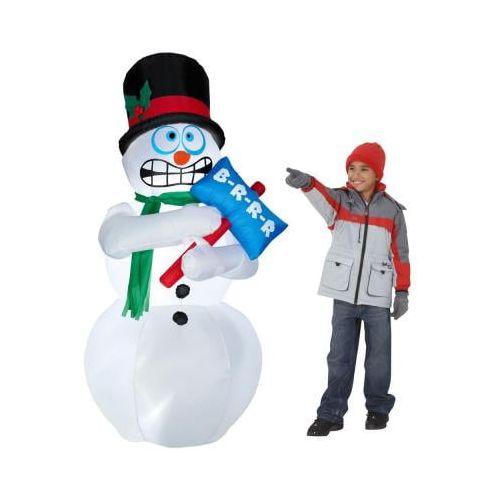  Gemmy 6 FT Animated Airblown Inflatable Shivering Snowman