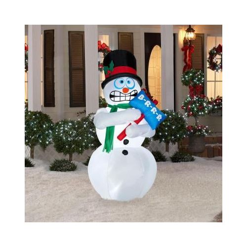  Gemmy 6 FT Animated Airblown Inflatable Shivering Snowman