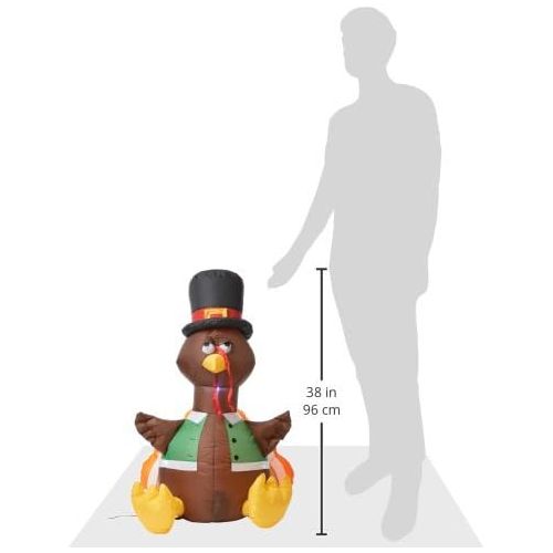  Gemmy Inflateables Holiday G08 26396 Air Blown Outdoor Happy Turkey Decor