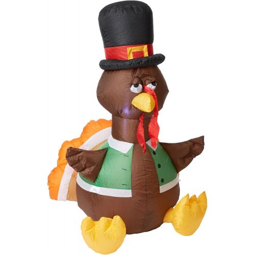  Gemmy Inflateables Holiday G08 26396 Air Blown Outdoor Happy Turkey Decor