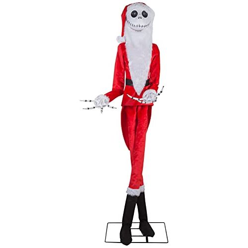  Gemmy Life Size Animated KD Jack Skellington as Santa Disney, red