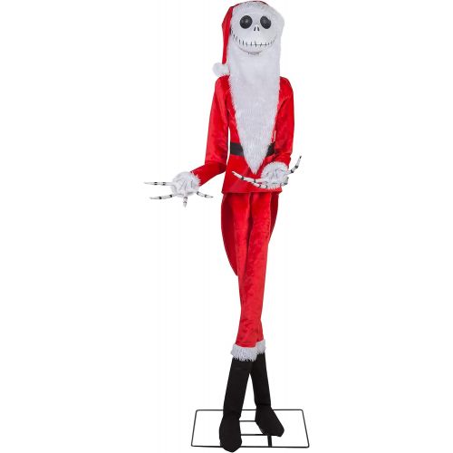  Gemmy Life Size Animated KD Jack Skellington as Santa Disney, red