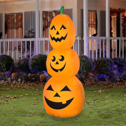  할로윈 용품Gemmy 6.99-ft x 2.69-ft Lighted Jack-o-Lantern Halloween Inflatable