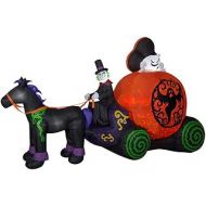 Gemmy Home Accents 12 ft. Halloween Inflatable Projection Kaleidoscope Fuzzy Ghost Coach Scene (RRPm) Airblown