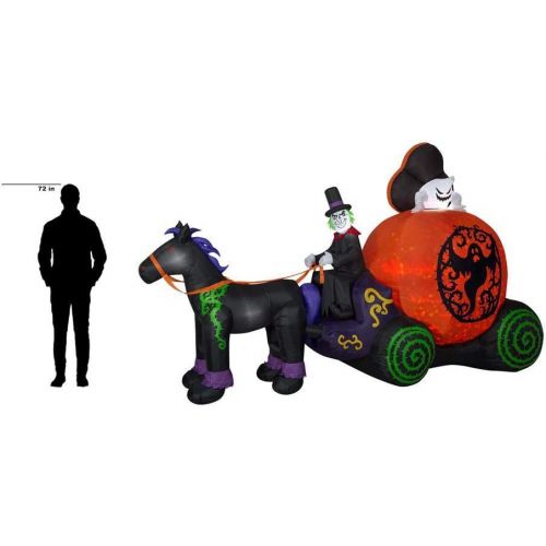  할로윈 용품Gemmy Home Accents 12 ft. Halloween Inflatable Projection Kaleidoscope Fuzzy Ghost Coach Scene (RRPm) Airblown