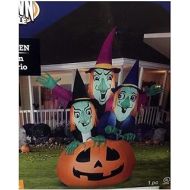 Gemmy Pumpkin Witch Trio Halloween Inflatable 6 ft Lighted Yard Decoration