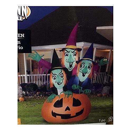  할로윈 용품Gemmy Pumpkin Witch Trio Halloween Inflatable 6 ft Lighted Yard Decoration