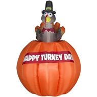 Gemmy Halloween Animated Airblown Inflatable Rising Turkey in Pumpkin