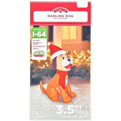  할로윈 용품Gemmy Christmas Inflatable Puppy Dog W/Santa Hat