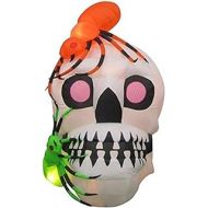Gemmy 5.5 ft. Inflatable-Skull with Spiders Scene Halloween Holiday Outdoor Yard Decor