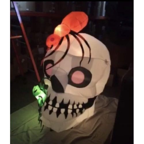  할로윈 용품Gemmy 5.5 ft. Inflatable-Skull with Spiders Scene Halloween Holiday Outdoor Yard Decor