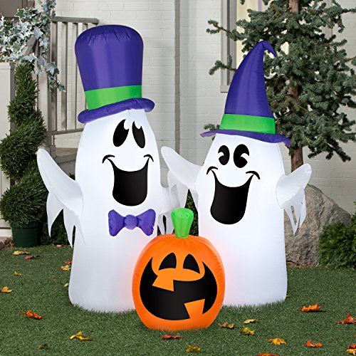  할로윈 용품Halloween Airblown Inflatable 5ft. Ghosts and Pumpkin Scene by Gemmy Industries