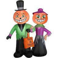 Gemmy Inflatable Halloween Pumpkin Head Couple Scene, 4-Feet