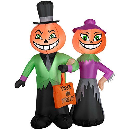  할로윈 용품Gemmy Inflatable Halloween Pumpkin Head Couple Scene, 4-Feet
