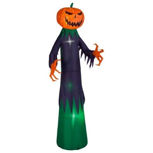  할로윈 용품Gemmy 9 Foot Tall Fire & Ice Swirling Light Pumpkin Reaper Halloween Airblown Inflatable