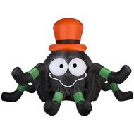 Gemmy Halloween Inflatable Giant 6 Animated Spider with Top Hat