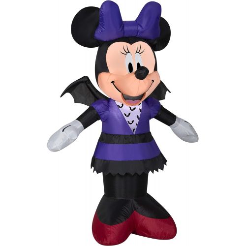  할로윈 용품Gemmy Airblown Minnie in Bat Costume Disney, 3.5 ft Tall, Multicolored