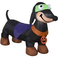 Gemmy 4 Airblown Inflatable Weiner Dog in Halloween Costume
