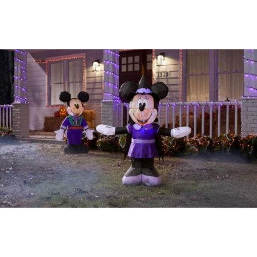  할로윈 용품Gemmy Disney Minnie Mouse in Purple Witch Costume Airblown Halloween Inflatable