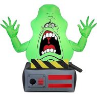 Gemmy Airblown Slimer Ghost on Ghost Trap Ghostbusters, 3.5 ft Tall, Green
