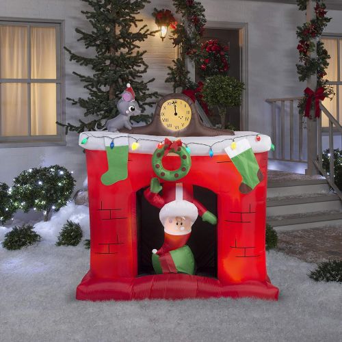  할로윈 용품Gemmy Inflatables Santas Head Popping Down at Fireplace